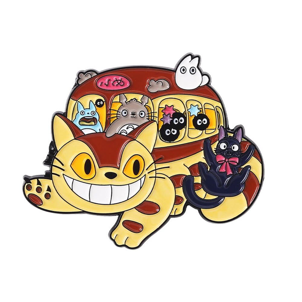 My Neighbor Very Cute Cat on a Cat Bus Enamel Pins 44-1